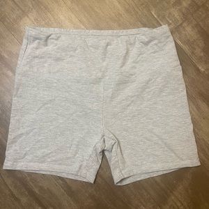 Grey Cotton Biker Shorts
